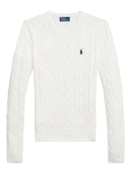 26SS 폴로 랄프로렌 폴로 자수 케이블 니트 스웨터 211971869 White