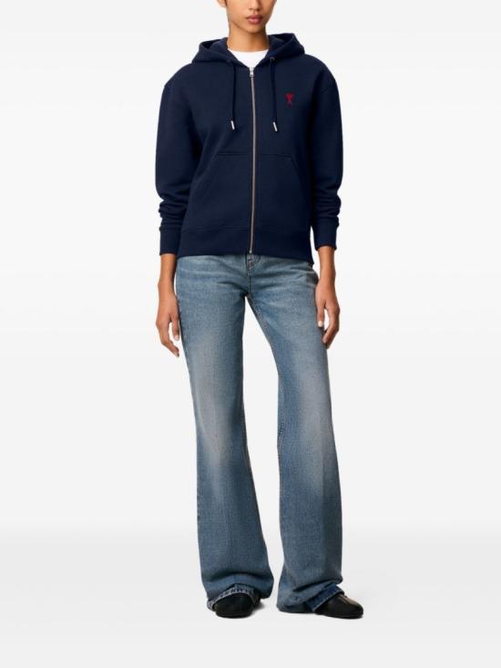 26SS 아미 후드 티셔츠 BFUSW435 730 430 Blue - AMI