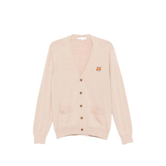 26SS 메종키츠네 폭스 헤드 메리노 레귤러 가디건 PM00501KT1181 ROAST NEUTRALS