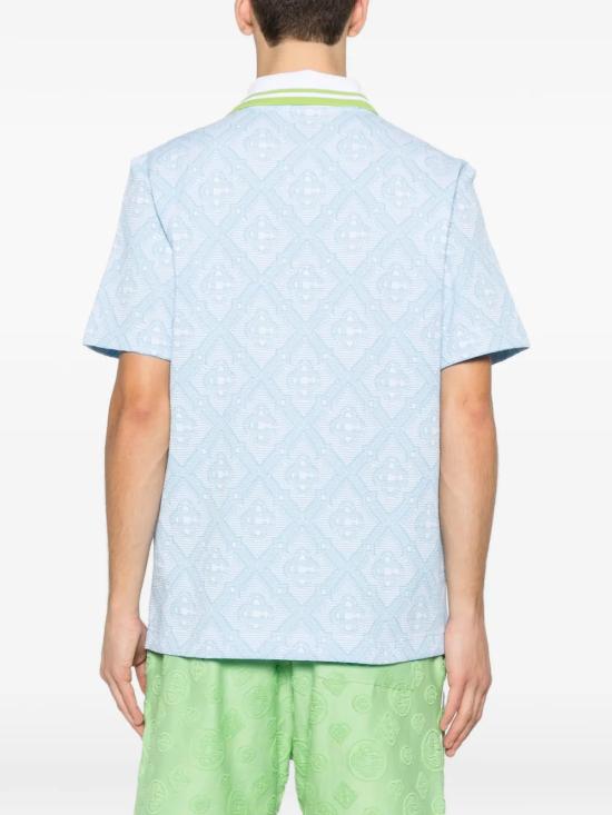 26SS 카사블랑카 폴로 티셔츠 MSP26JTP466 01 Clear Blue - CASABLANCA