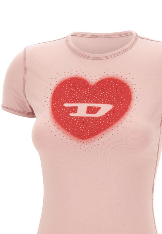 26SS 디젤 반팔 티셔츠 A20980 0QHHA33L Pink - DIESEL