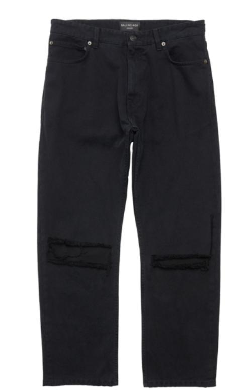  발렌시아가 스트레이트 팬츠 745149 TNW111700 Black - BALENCIAGA