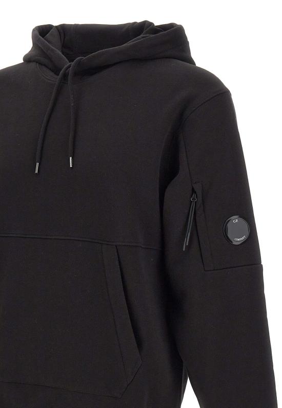 26SS 씨피 컴퍼니 다이애그널 레이즈드 플리스 렌즈 레귤러 핏 후드 티셔츠 RCCMSS714A 005086W999 Black - C.P. COMPANY