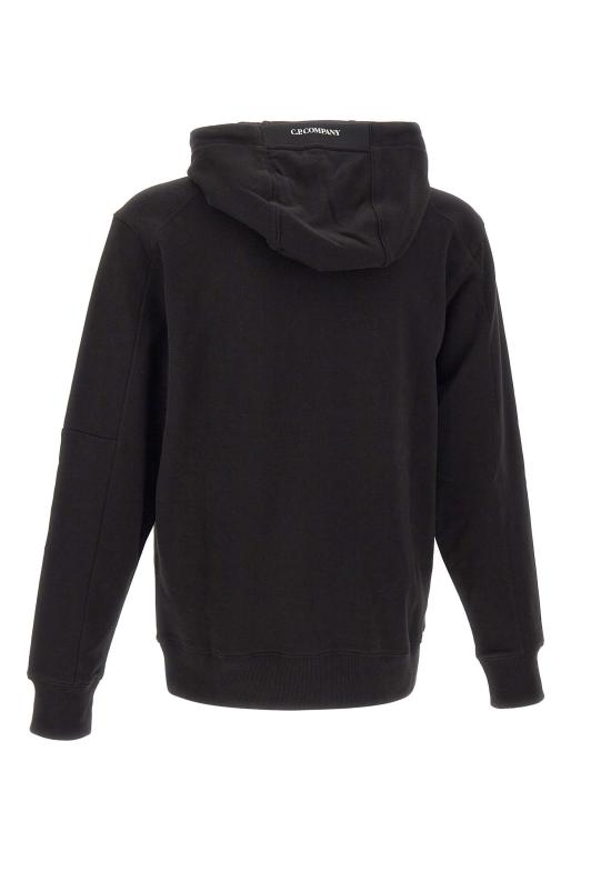 26SS 씨피 컴퍼니 다이애그널 레이즈드 플리스 렌즈 레귤러 핏 후드 티셔츠 RCCMSS714A 005086W999 Black - C.P. COMPANY