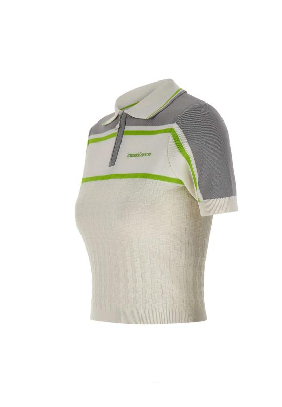 26SS 카사블랑카 폴로 티셔츠 WSP26KW1247 01 White - CASABLANCA