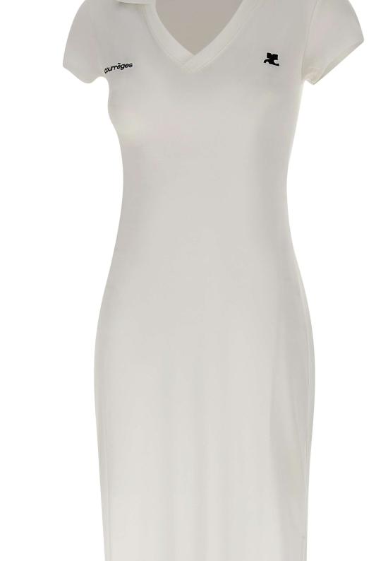 26SS 쿠레쥬 미디 원피스 126JRO807JS0195 HERWHITEBLK White - COURREGES