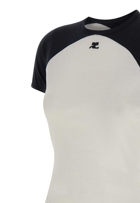 26SS 쿠레쥬 반팔 티셔츠 325JTS214JS0203 WHTBLK White - COURREGES