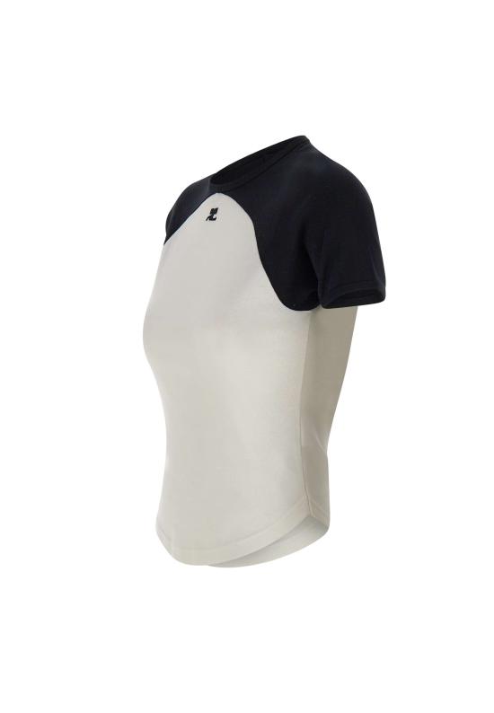 26SS 쿠레쥬 반팔 티셔츠 325JTS214JS0203 WHTBLK White - COURREGES