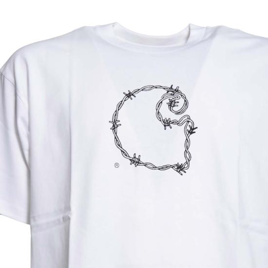 26SS 칼하트 WIP 숏슬리브 바브와이어 C 티셔츠 I036237 02XX White - CARHARTT WIP