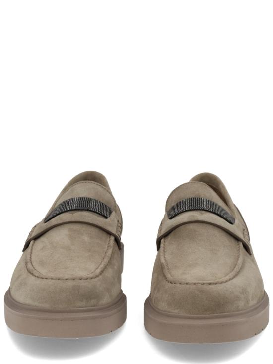 26SS 브루넬로 쿠치넬리 모닐레 디테일 스웨이드 페니 로퍼 MZSFG2370 C8850 DOVE - BRUNELLO CUCINELLI