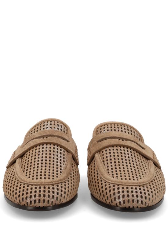 26SS 브루넬로 쿠치넬리 레더 스파클링 네트 뮬 MZDVC3211 C2767 BUFF - BRUNELLO CUCINELLI