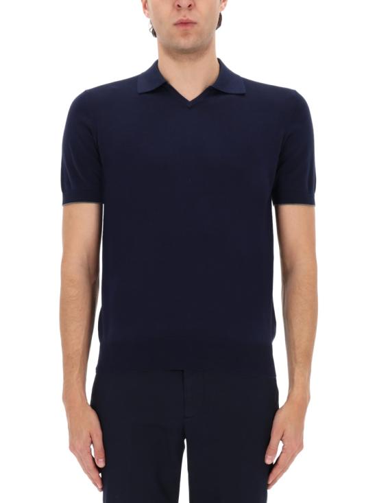 26SS 브루넬로 쿠치넬리 폴로 티셔츠 M29800145 CW425 BLUE - BRUNELLO CUCINELLI