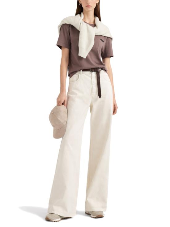 26SS 브루넬로 쿠치넬리 반팔 티셔츠 M0T81EC710 C9286 BROWN - BRUNELLO CUCINELLI