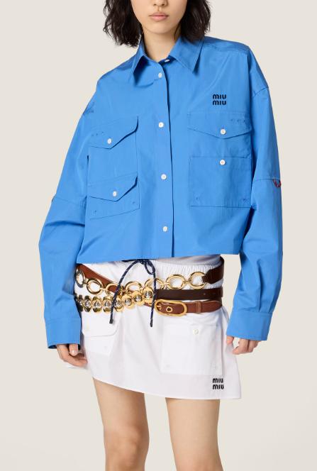 26SS 미우미우 포플린 셔츠 MK2025SOOO10RG F0237 - MIU MIU