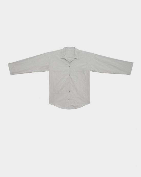  베이스레인지 셔츠 Baserange Gren 오버셔츠 프룬 그레이 - BASERANGE