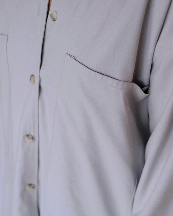  베이스레인지 셔츠 Baserange Gren 오버셔츠 프룬 그레이 - BASERANGE