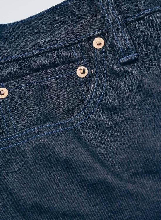  사무라이 진스 데님 팬츠 사무라이 진 아오키 타치카게 15온스 블랙 온 블루 레귤러 스트레이트 진 - SAMURAI JEANS