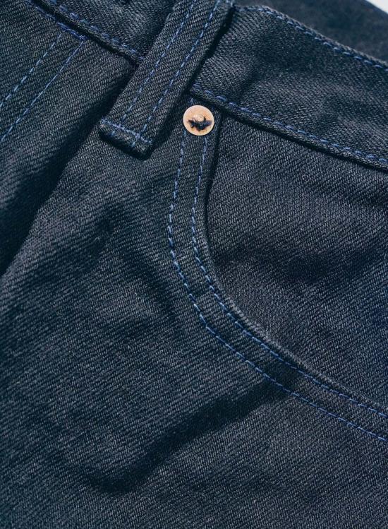  사무라이 진스 데님 팬츠 사무라이 진 아오키 타치카게 15온스 블랙 온 블루 레귤러 스트레이트 진 - SAMURAI JEANS