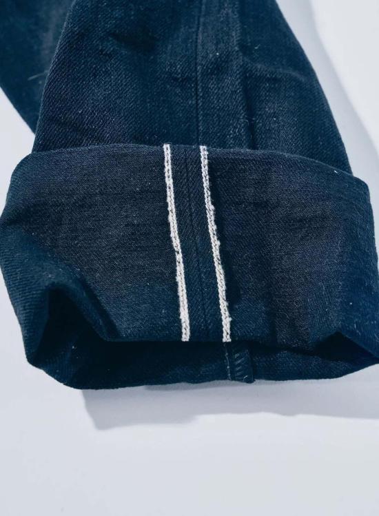  사무라이 진스 데님 팬츠 사무라이 진 아오키 타치카게 15온스 블랙 온 블루 레귤러 스트레이트 진 - SAMURAI JEANS