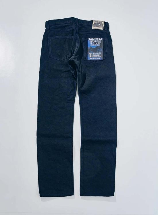  사무라이 진스 데님 팬츠 사무라이 진 아오키 타치카게 15온스 블랙 온 블루 레귤러 스트레이트 진 - SAMURAI JEANS