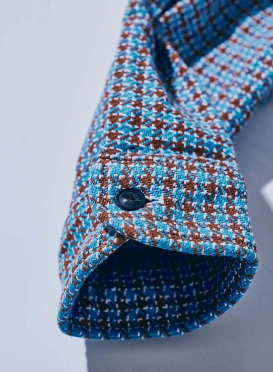  사무라이 진스 데님 셔츠 사무라이 진 치즈 인디고 헤비 플란넬 워크 셔츠 - SAMURAI JEANS