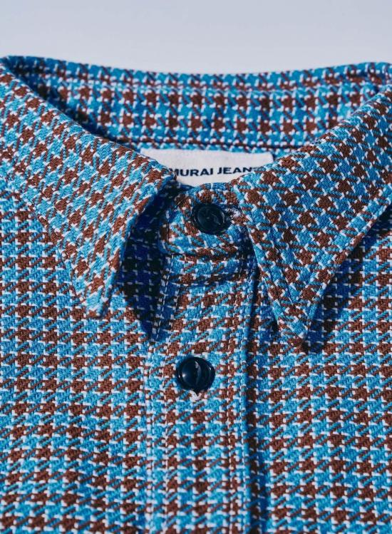  사무라이 진스 데님 셔츠 사무라이 진 치즈 인디고 헤비 플란넬 워크 셔츠 - SAMURAI JEANS