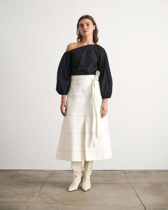  타냐 테일러 데님 스커트 허드슨 스커트 초크