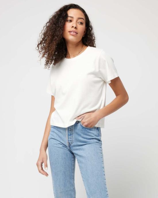  엘스페이스 반팔 티셔츠 LSpace 올데이 탑 크림 - L SPACE