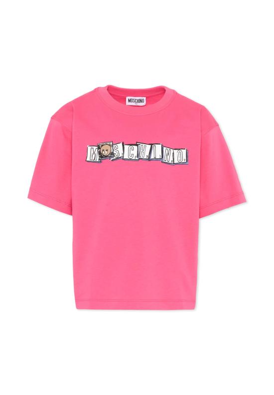 25FW [키즈] 모스키노 티셔츠 HUM05F LAA20 50541 FUCHSIA