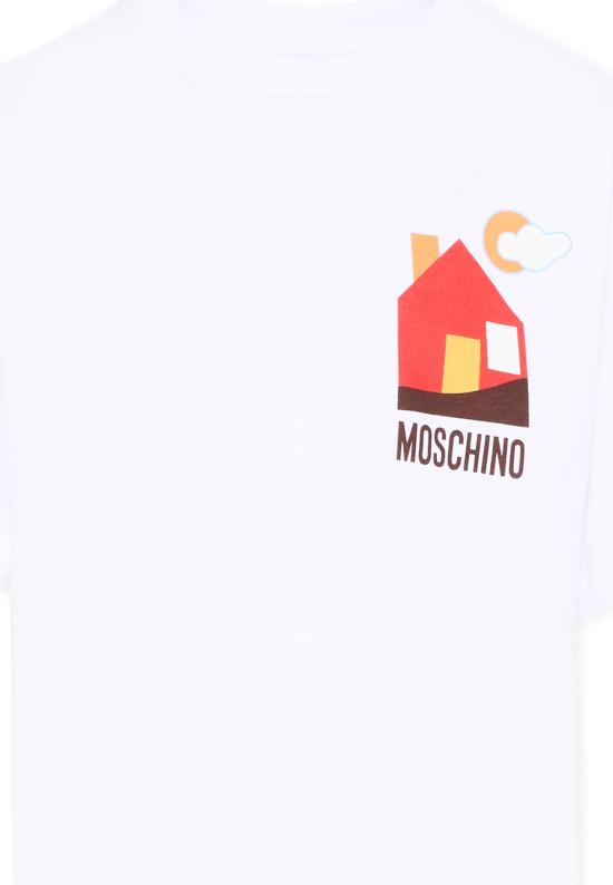 25FW [키즈] 모스키노 티셔츠 HTM05G LAA10 10101 WHITE - MOSCHINO