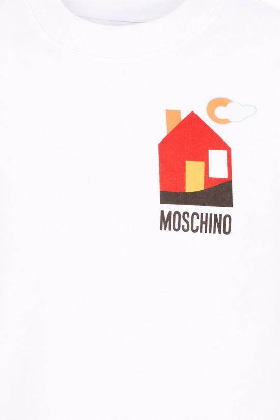 25FW [키즈] 모스키노 트레이닝 상의 HTF08V LCA61 10101 WHITE - MOSCHINO