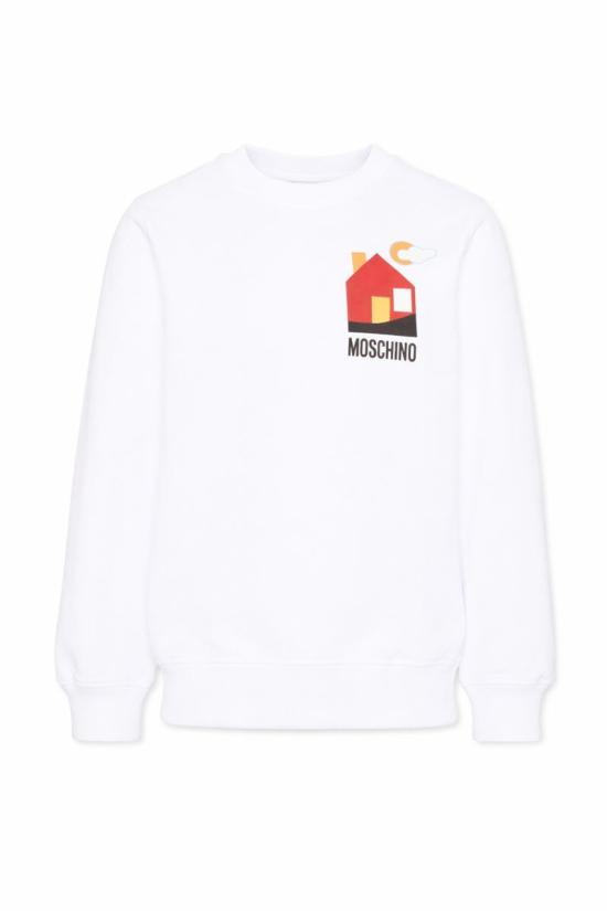 25FW [키즈] 모스키노 트레이닝 상의 HTF08V LCA61 10101 WHITE - MOSCHINO