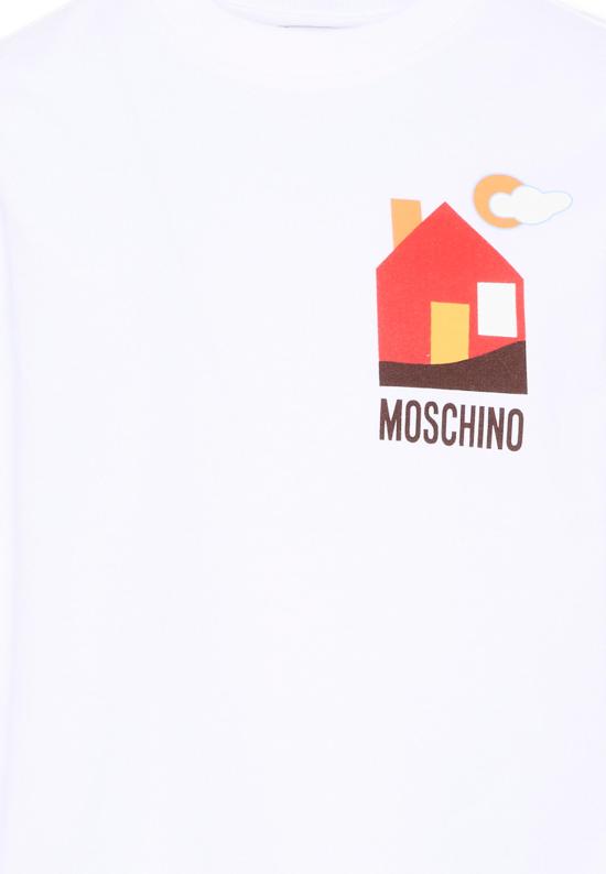 25FW [키즈] 모스키노 트레이닝 상의 HTF08V LCA61 10101 WHITE - MOSCHINO
