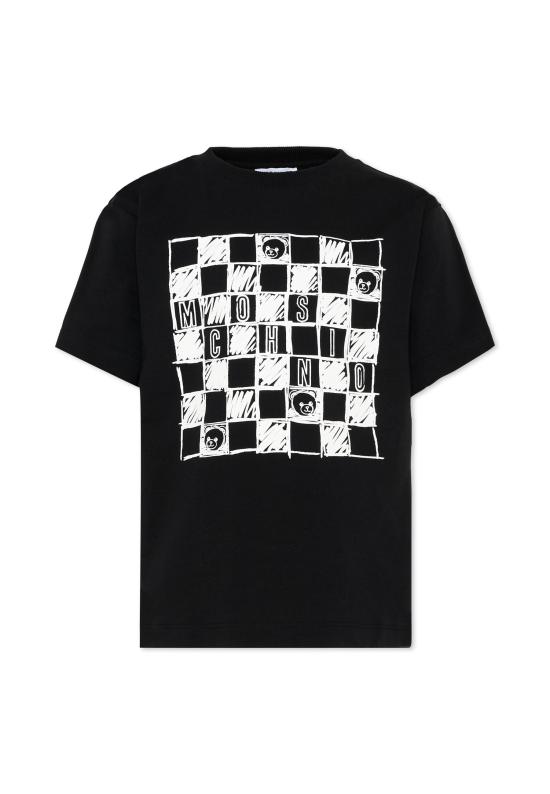 25FW [키즈] 모스키노 티셔츠 HUM05G LAA01 60100 BLACK