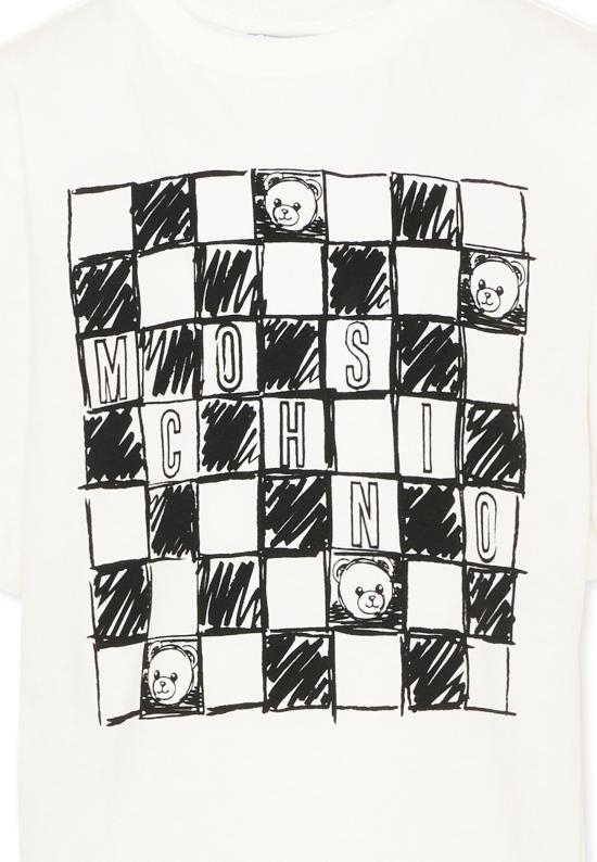 25FW [키즈] 모스키노 티셔츠 HUM05G LAA01 10063 IVORY - MOSCHINO