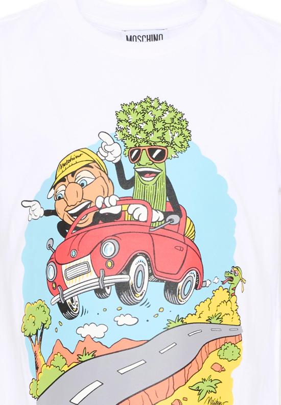 25FW [키즈] 모스키노 티셔츠 HAM06V LAA10 10101 WHITE - MOSCHINO