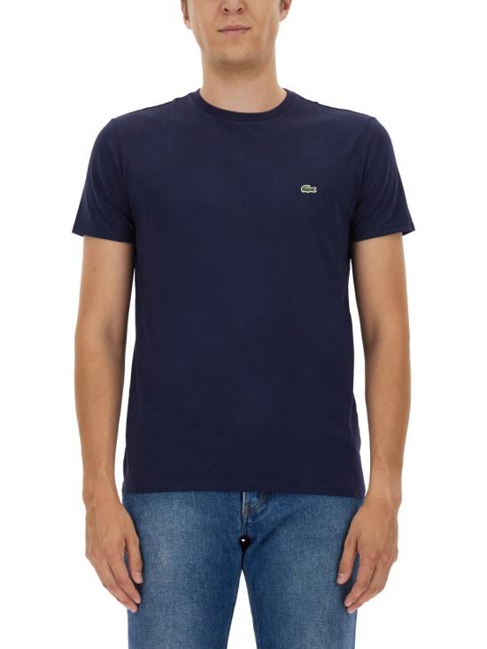 26FW 라코스테 피마 코튼 저지 크루넥 티셔츠 TH6709 166 BLUE - LACOSTE