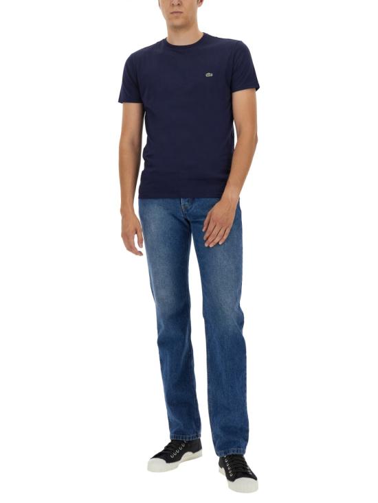 26FW 라코스테 피마 코튼 저지 크루넥 티셔츠 TH6709 166 BLUE - LACOSTE