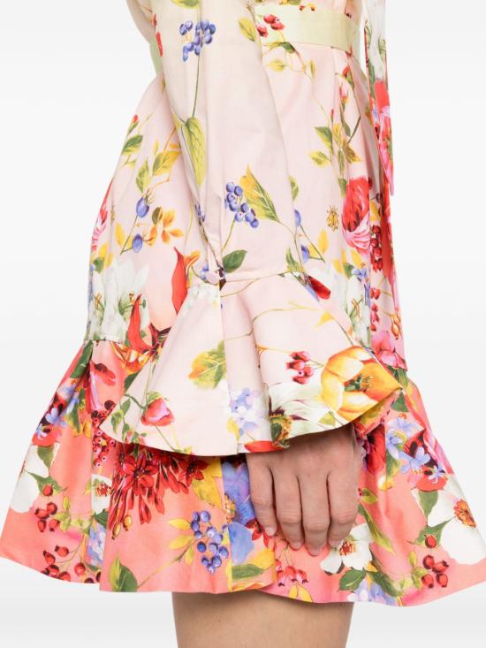 26SS 로베르토 카발리 미디 원피스 WQT104 3AR32D0509 Green fuchsia - ROBERTO CAVALLI