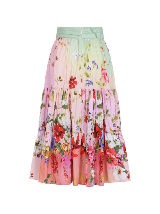 26SS 로베르토 카발리 미디 스커트 WQT303 3AR32D0509 Green fuchsia - ROBERTO CAVALLI