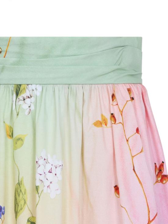 26SS 로베르토 카발리 미디 스커트 WQT303 3AR32D0509 Green fuchsia - ROBERTO CAVALLI