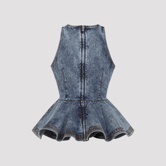 26SS 알라이아 데님 셔츠 AA9H1410T535C 524 BLEU NEIGE - ALAIA