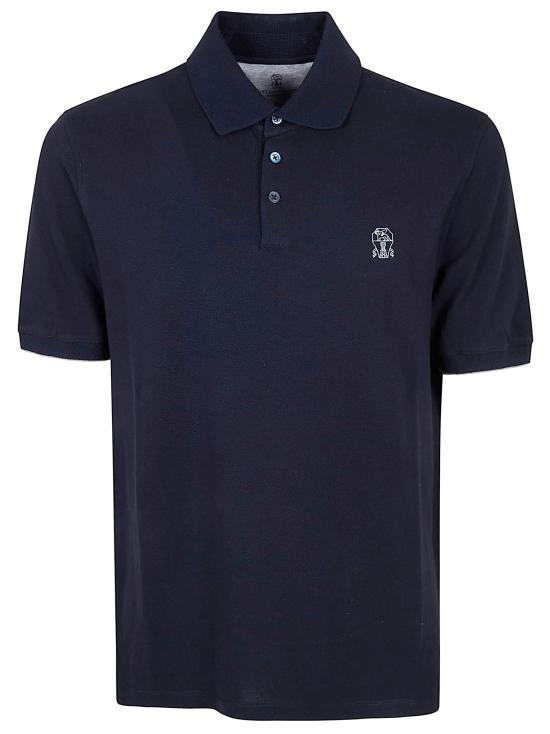 26SS 브루넬로 쿠치넬리 폴로 티셔츠 ME8548788 CD361 NAVY GRIGIO