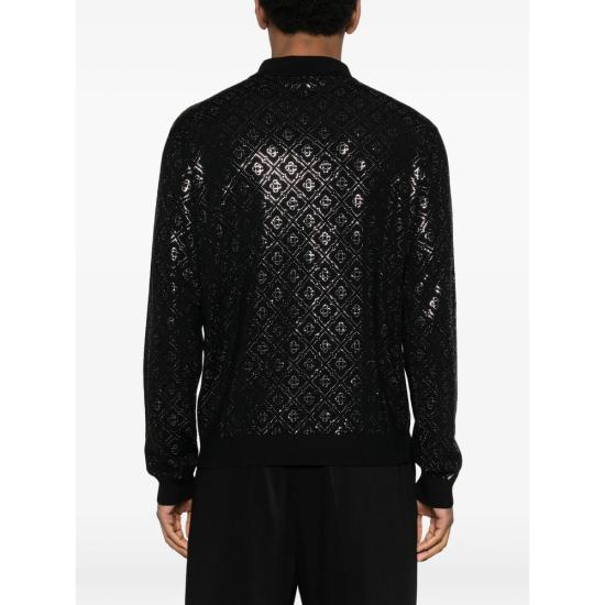 26SS 카사블랑카 폴로 티셔츠 SP26 KW 1213 01 HOTMO BLACK SILVER - CASABLANCA