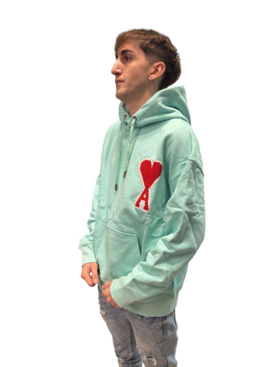 25FW 아미 후드 티셔츠 H19J038746 Green - AMI