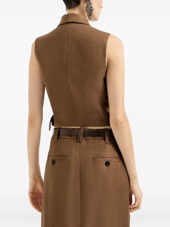 26SS 브루넬로 쿠치넬리 베스트 MH527HG606C9850 Brown - BRUNELLO CUCINELLI