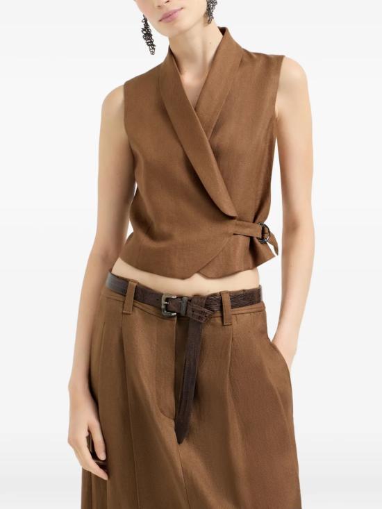 26SS 브루넬로 쿠치넬리 베스트 MH527HG606C9850 Brown - BRUNELLO CUCINELLI