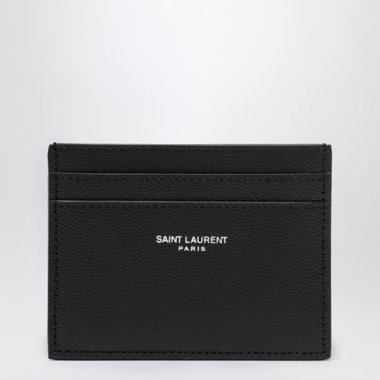 26SS 생로랑 그랑 드 뿌드르 엠보스드 레더 카드 케이스 375946BTY0N Black
