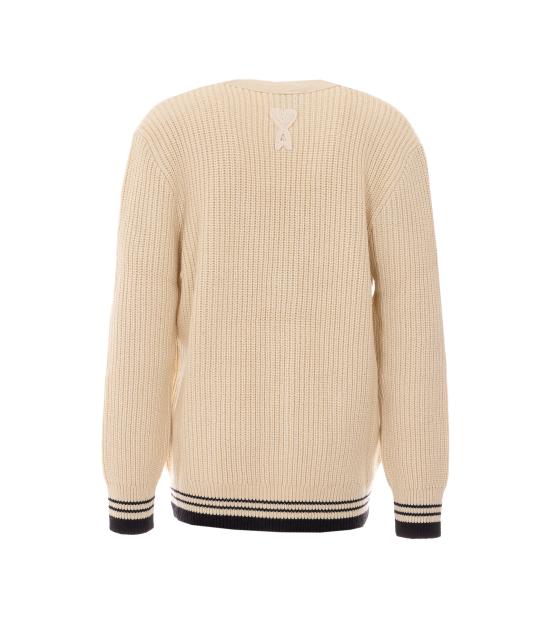 26SS 아미 알렉산드르 마티우시 가디건 UKC383 KN0161136 White - AMI ALEXANDRE MATIUSSI