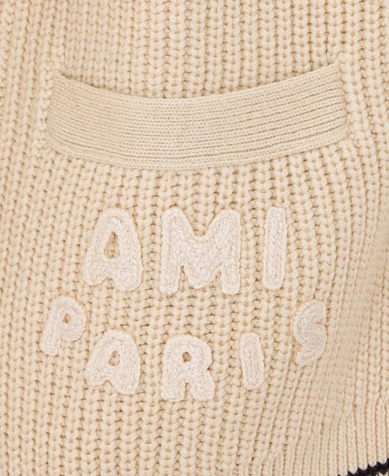 26SS 아미 알렉산드르 마티우시 가디건 UKC383 KN0161136 White - AMI ALEXANDRE MATIUSSI